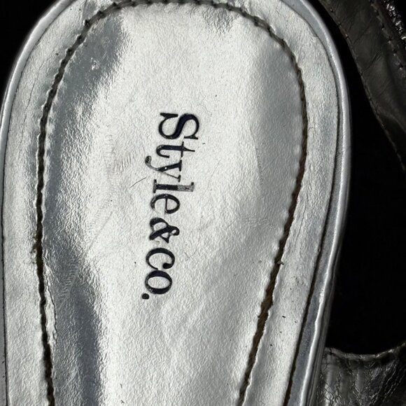 Style & Co High Heels Women’s 9M Karyn Silver Glitter Strappy Platform Stilettos - Picture 4 of 16